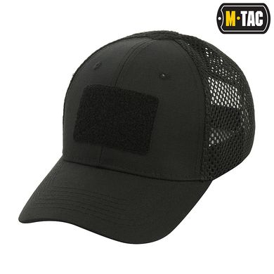 M-Tac бейсболка с липучкой и сеткой Flex рип-стоп Black L/XL