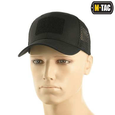 M-Tac бейсболка с липучкой и сеткой Flex рип-стоп Black L/XL