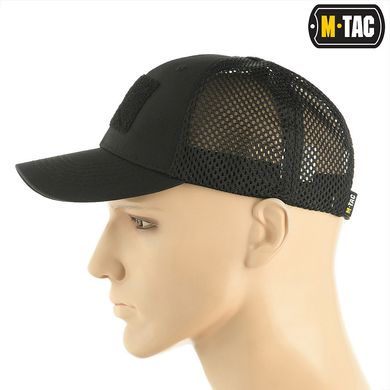 M-Tac бейсболка с липучкой и сеткой Flex рип-стоп Black S/M