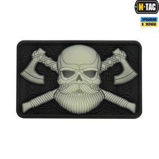 M-Tac нашивка Bearded Skull 3D PVC Black/GID