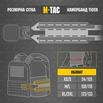 M-TAC балістичний захист 1 клас на камербанд TIGER Coyote XS/S