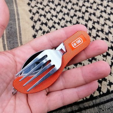 M-Tac столовий набір складний роз'ємний Orange/Steel