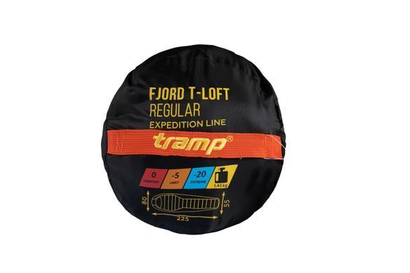 Спальний мішок Tramp Fjord Regular кокон правий orange/grey 200/80-50 UTRS-049R