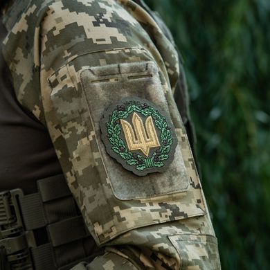 M-Tac нашивка Тризуб з дубовим вінком (вишивка) Ranger Green