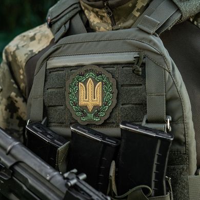 M-Tac нашивка Тризуб с дубовым венком (вышивка) Ranger Green