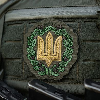 M-Tac нашивка Тризуб з дубовим вінком (вишивка) Ranger Green