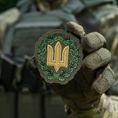 M-Tac нашивка Тризуб з дубовим вінком (вишивка) Ranger Green