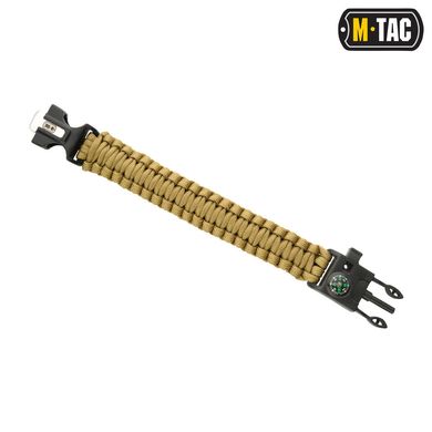 M-Tac браслет паракорд з висікачем іскор, компасом і свистком Tan L