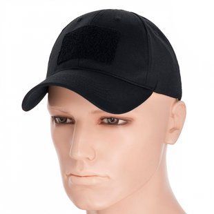 M-Tac бейсболка с липучкой Flex рип-стоп Black S/M
