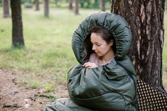 Спальний мішок Totem Hunter XXL кокон лівий olive 220/90-55 UTTS-005