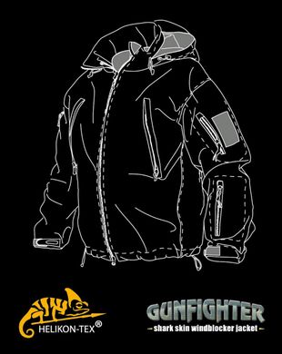 Куртка GUNFIGHTER - Shark Skin Windblocker (01-Black, 2XL/Regular)