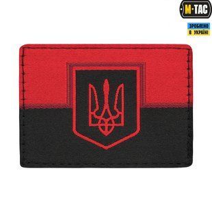 M-Tac нашивка прапор червоно-чорний з гербом (жаккард)