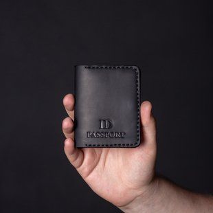 Обкладинка на ID паспорт чорна