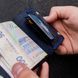Шкіряний затиск для купюр Prime на магнітних кнопках темно-синій