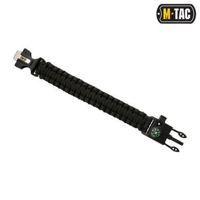 M-Tac браслет паракорд з компасом, висікачем іскор і свистком Black M