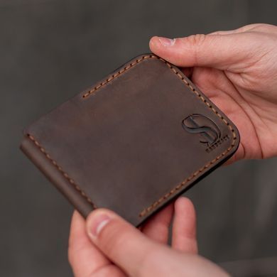 Шкіряний затиск для купюр Prime на магнітних кнопках коричневий