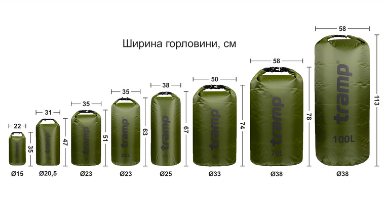 Гермомішок Tramp PVC Diamond Rip-Stop 20 UTRA-113 Оливковий