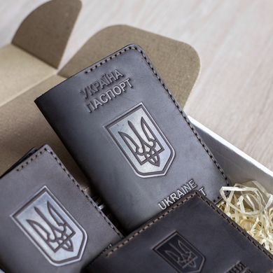 Набір обкладинок на УБД, посвідчення офіцера та паспорт коричневий